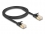 Delock RJ45 Network Cable Cat.6A plug to plug with robust latch and Cat.7 raw flat cable U/FTP 1 m black