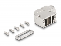Delock D-Sub Housing for 9 pin male / female with metal bracket 90° angled