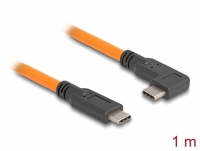 Delock USB 5 Gbps Cable USB Type-C™ male to USB Type-C™ male 90° angled for tethered shooting 1 m orange