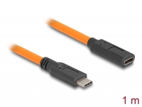 Delock USB 5 Gbps Cable USB Type-C™ male to USB Type-C™ female for tethered shooting 1 m orange