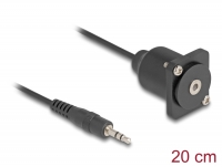 Delock D-Type Cable 3.5 mm 3 pin Stereo jack male to female black 20 cm