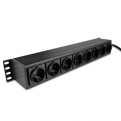 Lindy 1.5U 8 Way Schuko Sockets, Horizontal PDU with Schuko Plug