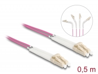Delock Optical Fiber Cable LC Duplex to LC Duplex Multi-mode OM4 angled 0.5 m