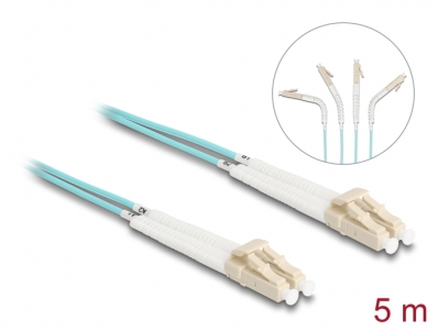 Delock Optical Fiber Cable LC Duplex to LC Duplex Multi-mode OM3 angled 5 m