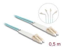 Delock Optical Fiber Cable LC Duplex to LC Duplex Multi-mode OM3 angled 0.5 m