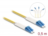 Delock Optical Fiber Cable LC Duplex to LC Duplex singlemode OS2 angled 0.5 m