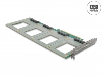 Delock PCI Express 4.0 x16 Card to 4 x internal U.2 NVMe SFF-8639 - Bifurcation (LxW: 288 x 122 mm)