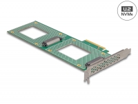 Delock PCI Express 4.0 x8 Card to 2 x internal U.2 NVMe SFF-8639 - Bifurcation (LxW: 236 x 87 mm)