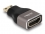 Delock HDMI Adapter Mini-C male to A female 8K 60 Hz grey metal