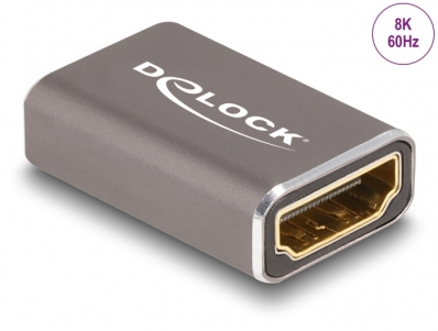 Delock HDMI Adapter female to female 8K 60 Hz grey metal