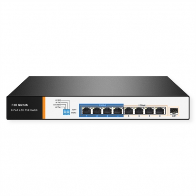 VALUE PoE++ 2.5 Gigabit Ethernet Switch, 8x Port (4xPoE++ & 4xPoE+) + 1 Uplink Port (10 GbE SFP+)