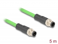 Delock M12 Cable D-coded 4 pin male to male PUR (TPU) 5 m