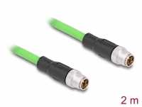 Delock M12 Cable X-coded 8 pin male to male PUR (TPU) 2 m
