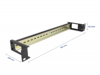 Delock 19″ DIN rail Panel with side cable entry 1U black