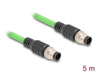 Delock M12 Cable A-coded 8 pin male to male PUR (TPU) 5 m