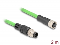 Delock M12 Cable A-coded 8 pin male to female PUR (TPU) 2 m