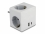 Delock Multi Socket Cube 3-way with childproof lock and USB PD 3.0 charger 20 W white