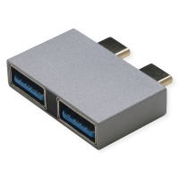 ROLINE Adapter, USB 3.2 Gen 2, 2x USB Type C - 2x USB A, M/F, silver
