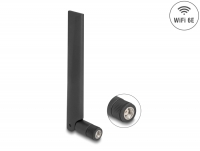 Delock WiFi 6E Antenna RP-SMA plug 3 dBi omnidirectional with tilt joint black