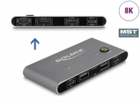 Delock USB-C™ KVM Switch to HDMI and DisplayPort 8K MST with USB 2.0