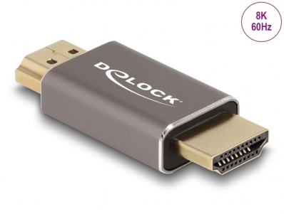 Delock HDMI Adapter male to male 8K 60 Hz grey metal