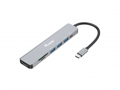 Equip Dock USB-C->HDMI,3x USB3.0, 100W PD,SD/TF schwarz