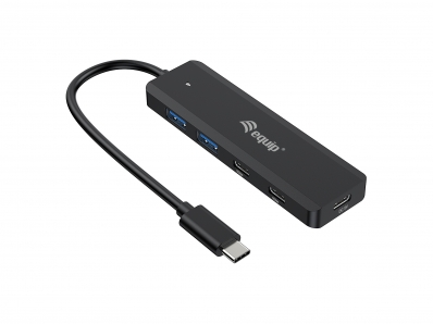 Equip USB-Hub 4-Port 3.2/C->2x USB-C,2x USB-A o.Netzteil sw