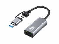 Level One LevelOne Adapter USB-C + USB-A -> RJ45 10/100/1000/2500 gr