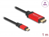 Delock USB Type-C™ zu HDMI Kabel (DP Alt Mode) 8K 60 Hz mit HDR Funktion 1 m rot