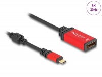 Delock USB Type-C™ zu DisplayPort Adapter (DP Alt Mode) 8K 30 Hz mit HDR Funktion rot