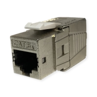 ROLINE Cat.6A (Class EA) Keystone, RJ-45, shielded, tool-free, GHMT, silver