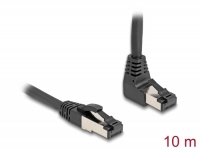 Delock RJ45 Network Cable Cat.8.1 S/FTP 90° upwards angled / straight 10 m black