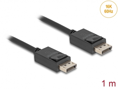 Delock Coaxial DisplayPort cable 16K 60 Hz 80 Gbps 1 m