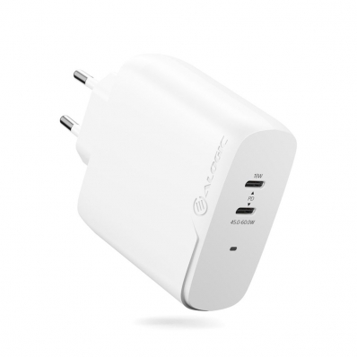 Alogic Ladegerät 63W 2 Port 2x USB-C weiß