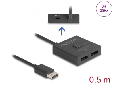 Delock DisplayPort Switch 2 to 1 bidirectional 8K