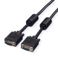 Secomp SVGA Cable + Ferrite, +DDC, HD15, M/M, black, 20 m