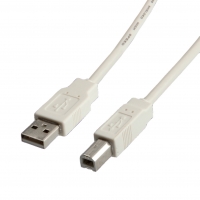 Secomp USB 2.0 Cable, Type A-B, beige, 4.5 m