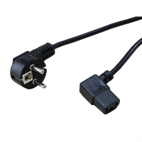 Secomp Power Cable, angled IEC Connector, black, 1.8 m