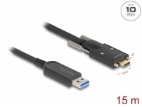 Delock Active Optical Cable USB 10 Gbps Type-A male to USB Type-C™ male with screws on the sides 15 m