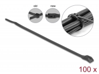 Delock Cable tie with flat head L 370 x W 7.6 mm 100 pieces black