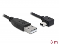 Delock Cable USB 2.0-A male > USB mini-B 5pin male angled 3m