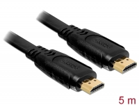 Delock Cable High Speed HDMI with Ethernet – HDMI A male > HDMI A male flat 5 m