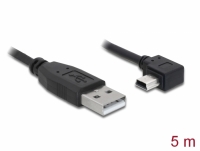 Delock Cable USB-A male > USB mini-B male angled 90° left