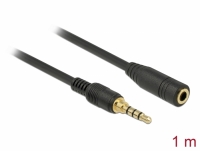 Delock Stereo Jack Extension Cable 3.5 mm 4 pin male to female 1 m black