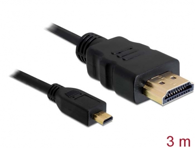 Delock Cable High Speed HDMI with Ethernet A/D male/male 3m