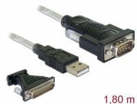 Delock Adapter USB 2.0 > 1 x Serial DB9 + Adapter DB25