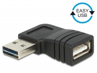 Delock Adapter EASY-USB 2.0-A male > USB 2.0-A female angled left / right