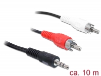 Delock Cable Audio 3.5 mm stereo jack male > 2 x RCA male 10 m