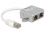 Delock RJ45 Port Doubler 1 x RJ45 male > 2 x RJ45 female (2 x Ethernet)