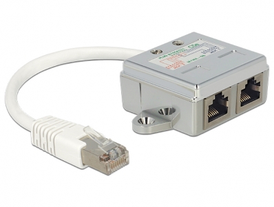 Delock RJ45 Port Doubler 1 x RJ45 male > 2 x RJ45 female (2 x Ethernet)